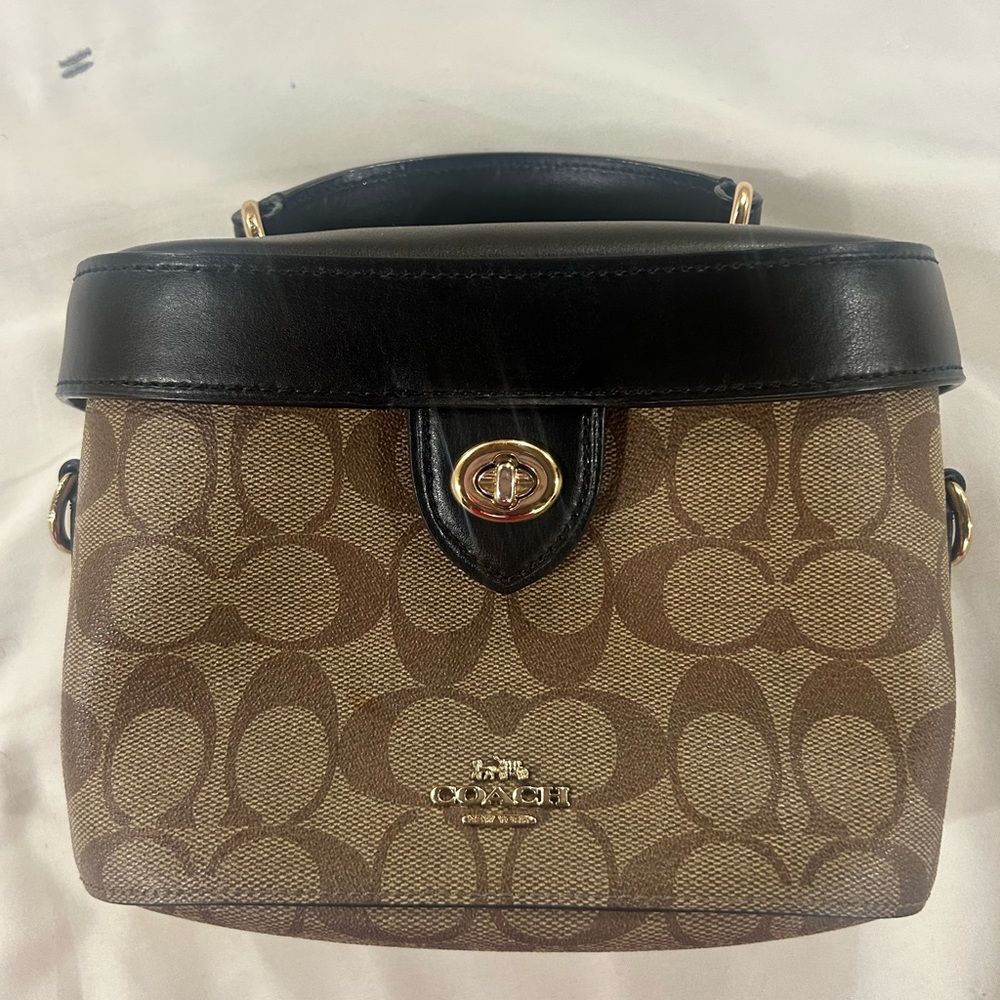 Coach Mini Brown and Black Structured Bag
